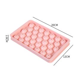 33 Grid Homemade Ice Ball Mold; Spherical Ice Maker In Refrigerator (Color: Pink)